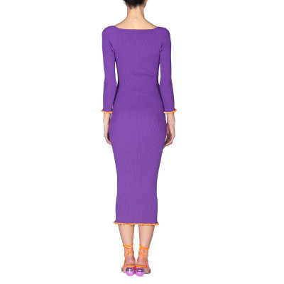 DRESS RIB-KNITTED WITH FINISHING IN CONTRAST